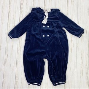 Good Lad Navy Blue Velour Sailor Style One Piece Outfit